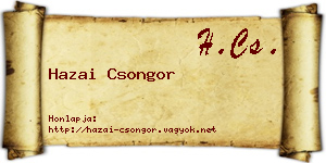 Hazai Csongor névjegykártya